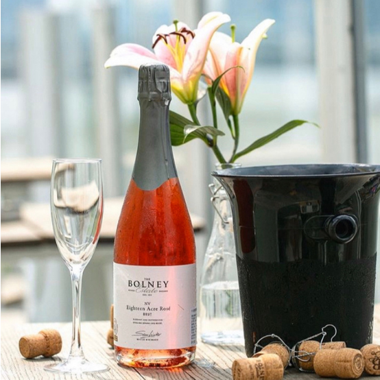 Bottle of Bolney wine estate eighteen acre rosé