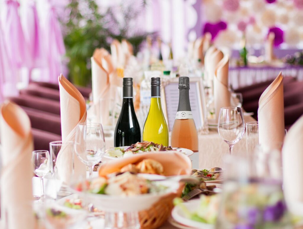 Wedding table at Bolney Wine Estate