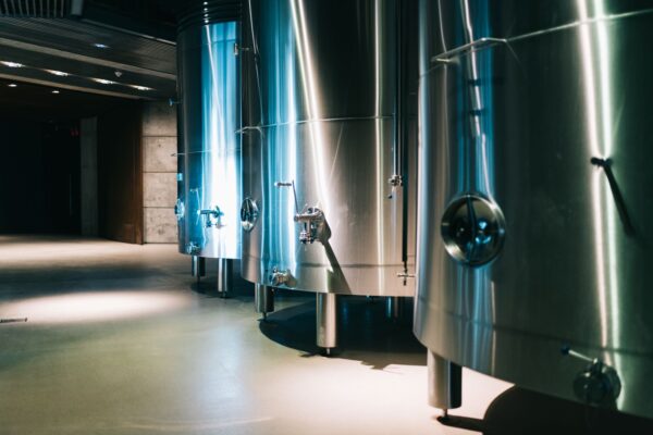 English winery with wine tanks