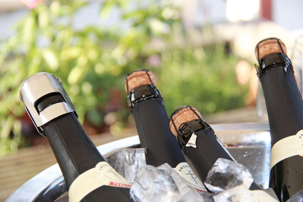 Wine stopper in sparkling wine