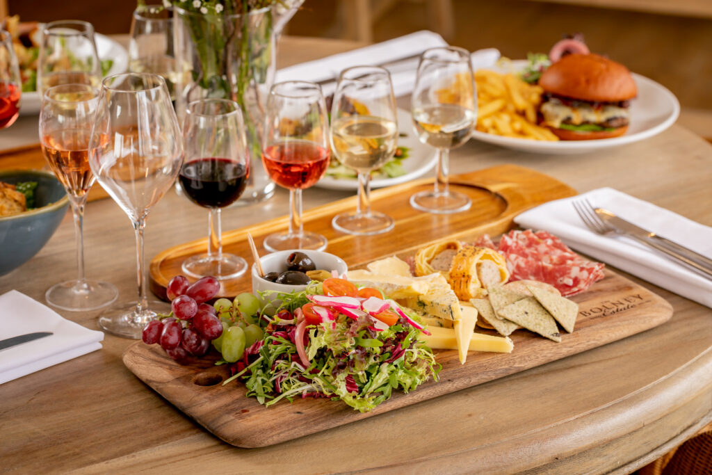 Charcuterie board and wine tasting at Bolney Estate