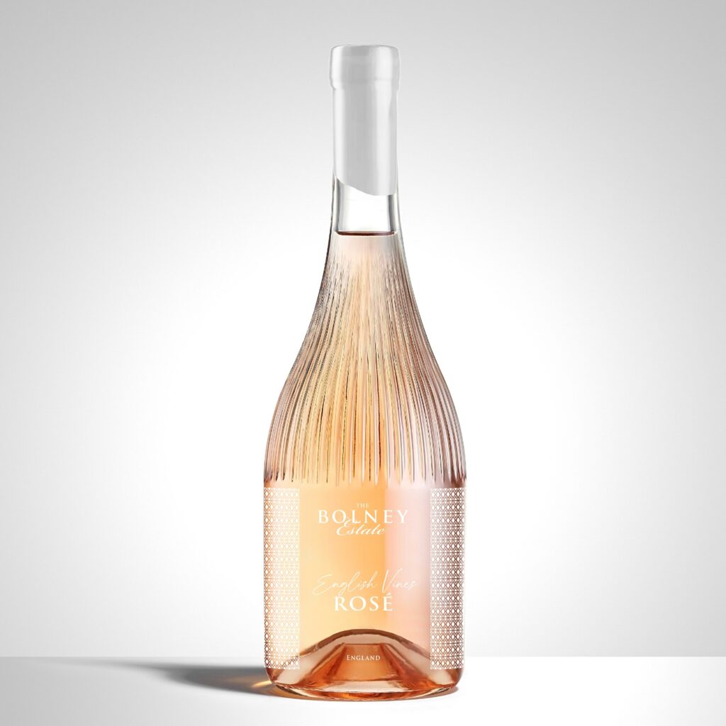 A bottle of Bolney English Vines Rosé wine