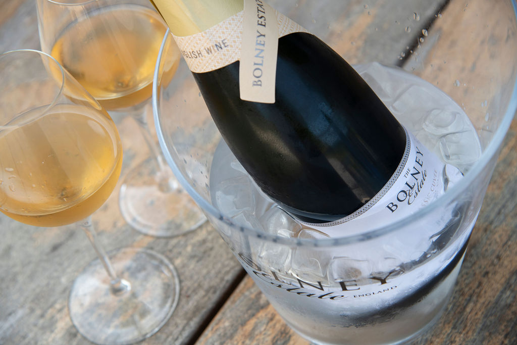 Bolney Bubbly in a champagne cooler