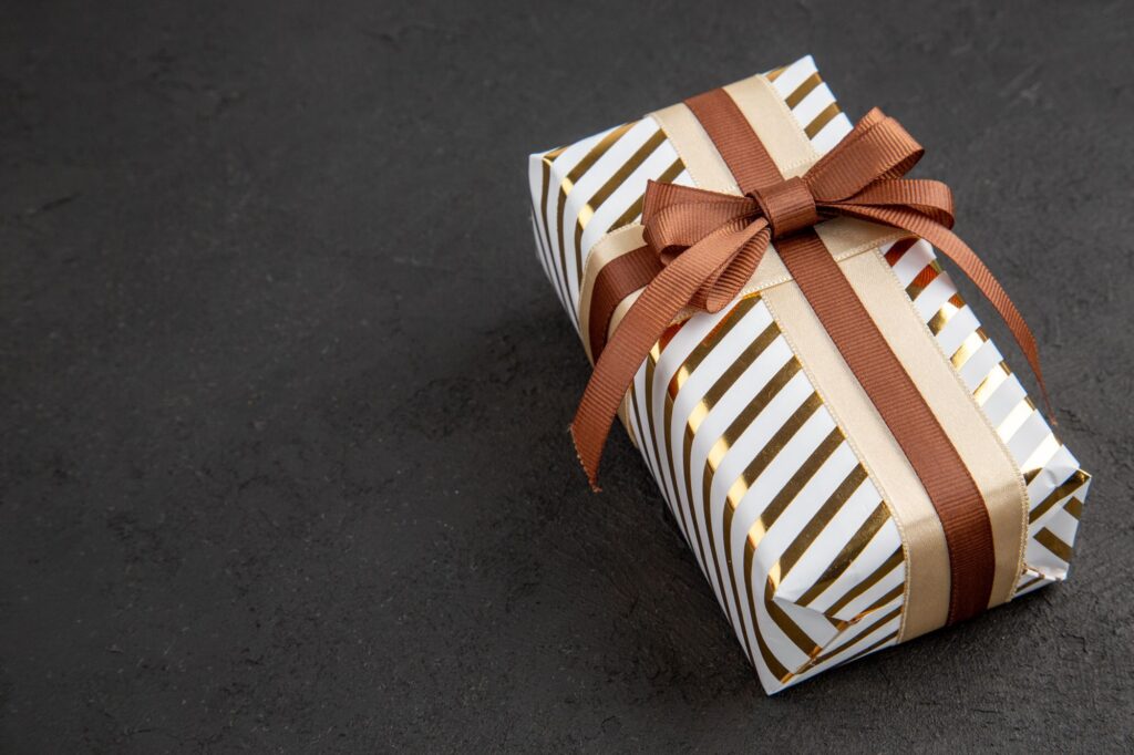 Brown ribbon gift