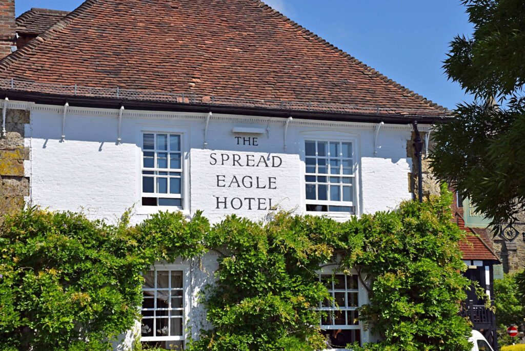 Front view of the The Spread Eagle Hotel in Sussex