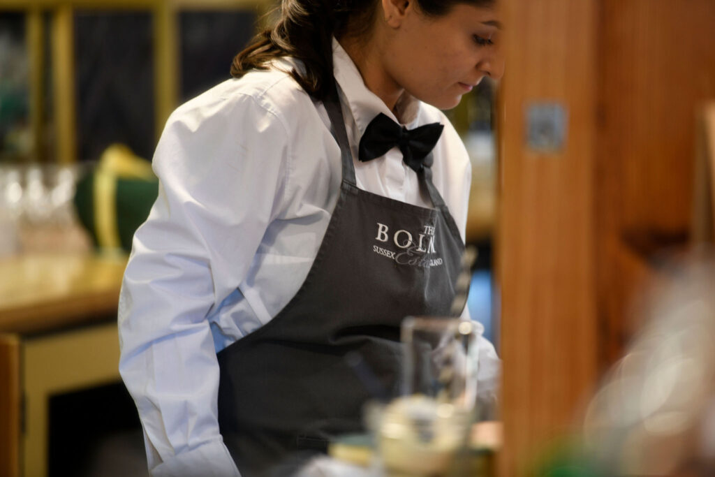 Bolney bar attendant in bow tie at Glyndebourne Opera House