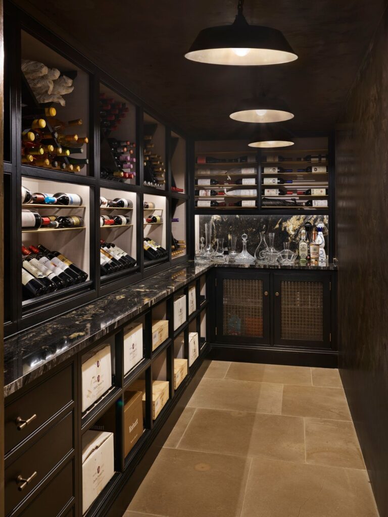 A bespoke home wine bar with wine storage