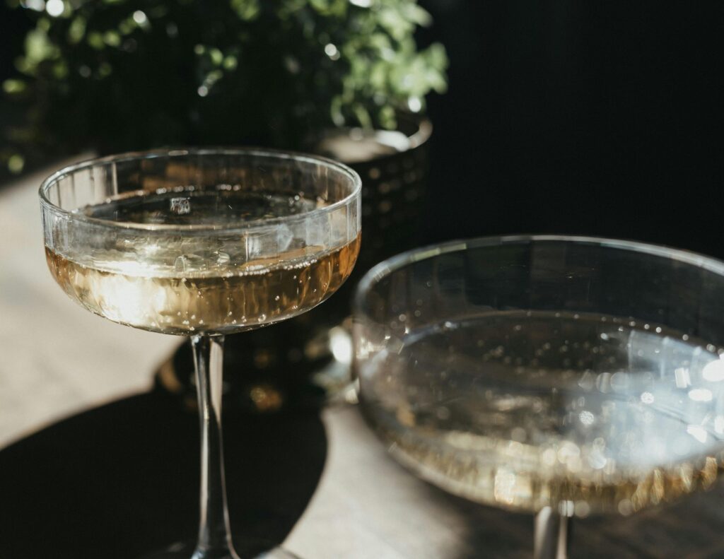 Coupe sparkling wine glasses
