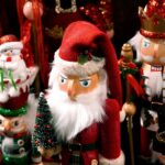 Nutcracker decorations at a Christmas market