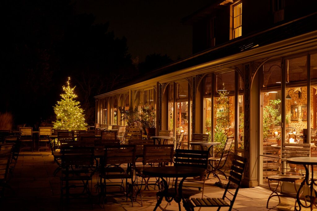 The Pig Hotel festive decorations in West Sussex