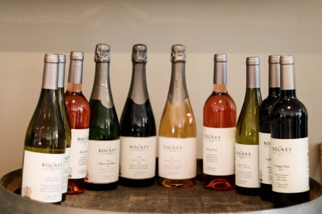 Bolney Estate bottles of wine at Cellar Wine Tasting