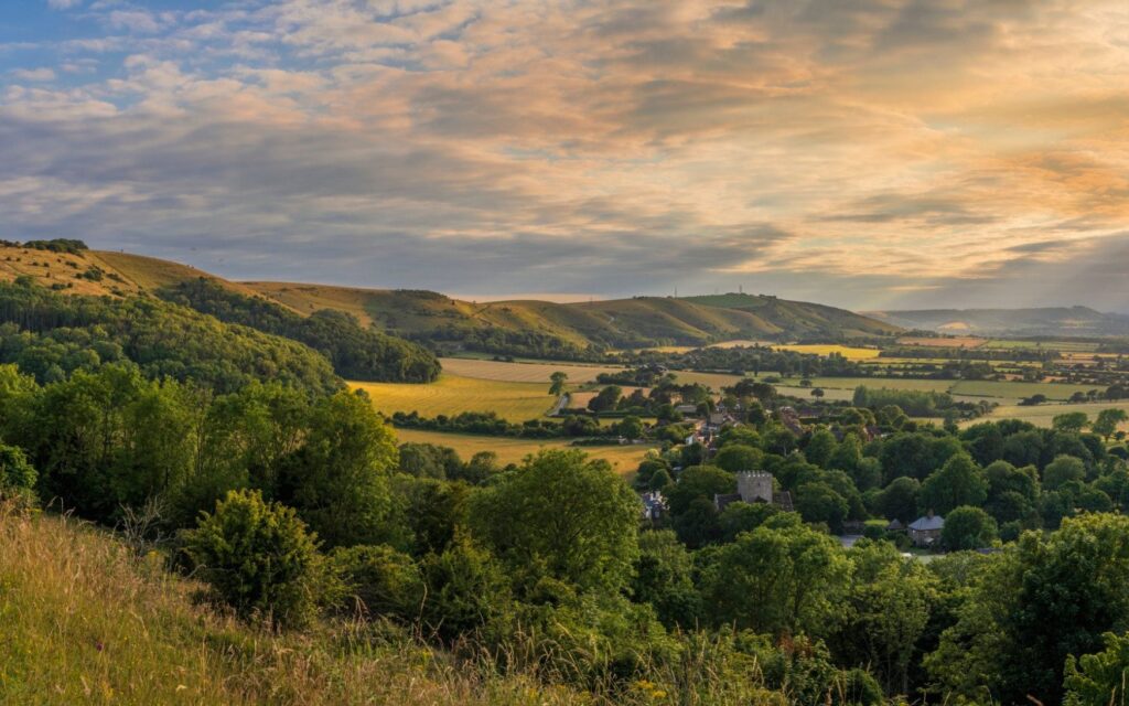 Sussex countryside with lush green grass