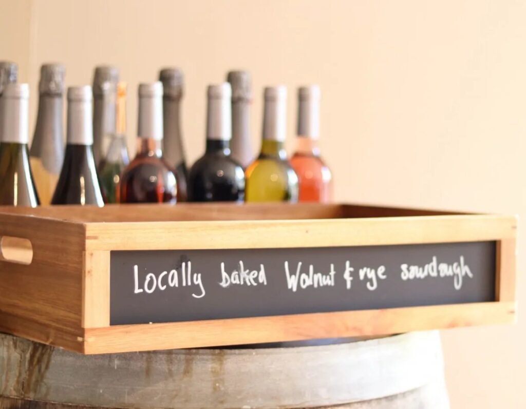 Wine tasting at Bolney Estate with local sourdough