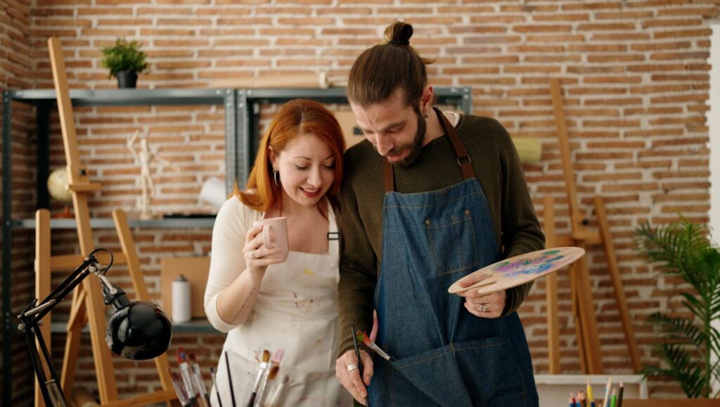 Couple painting workshop