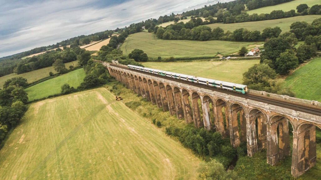 Sussex train on a viaduct