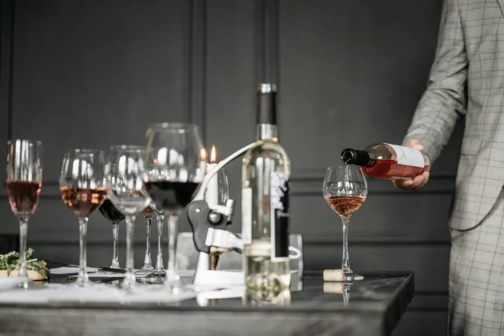 Sommelier leading a wine tasting session