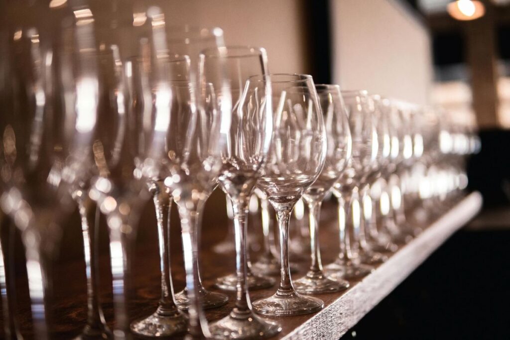 Sparkling and still wine glasses