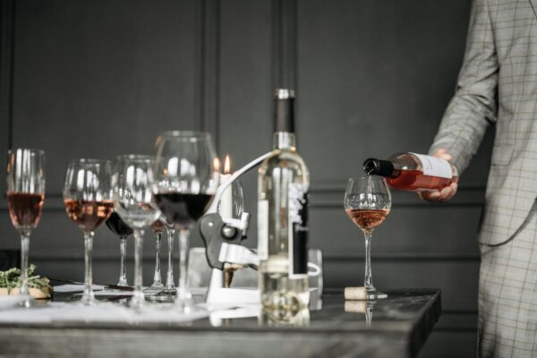 Sommelier leading a wine tasting session