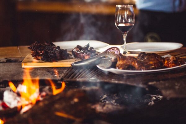 Summer BBQ with red wine