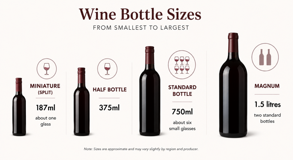 Wine bottle sizes infographic