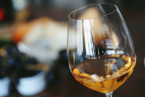 Orange wine in a glass
